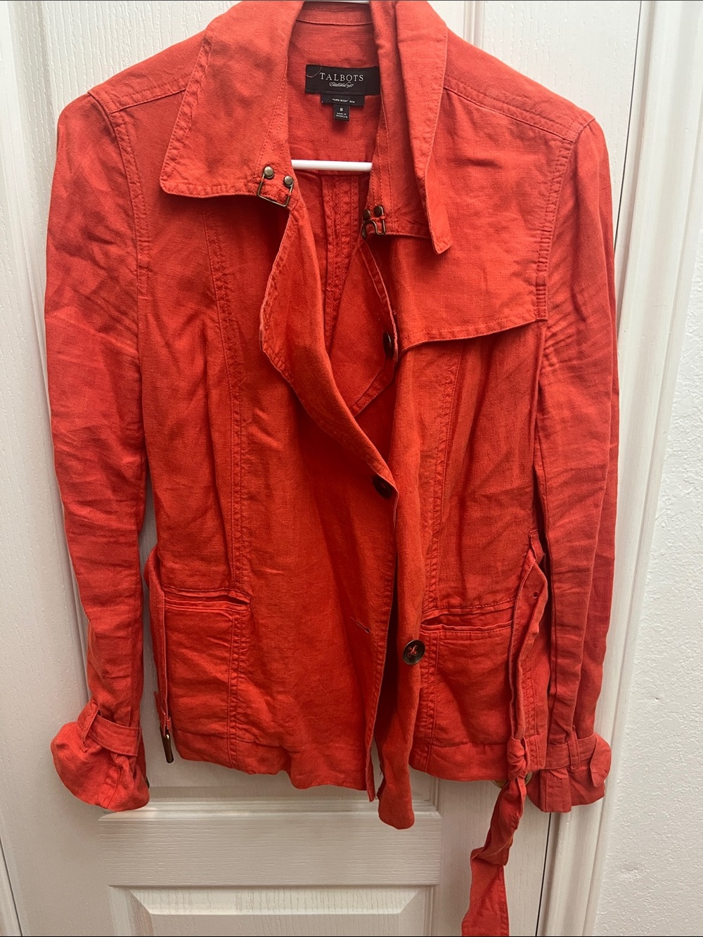 Talbots Bright Coral Utility Jacket